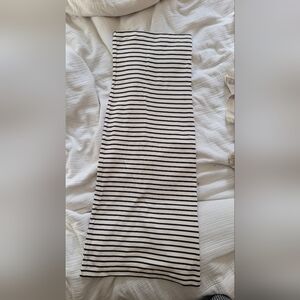 American Eagle Striped Ribbed Knit Strapless Midi Dress